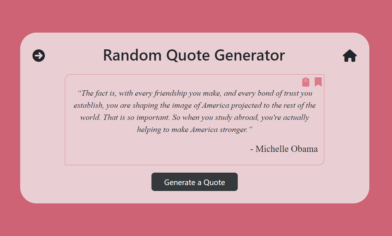 preview of Random Quote Generator
